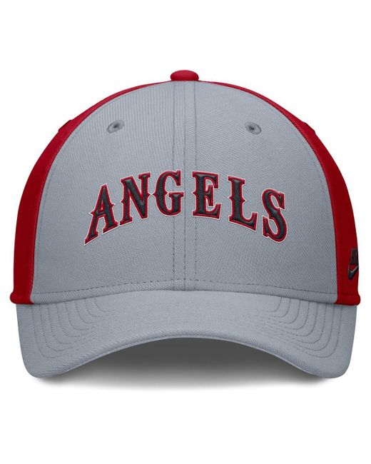 Nike Multicolor Gray/red California Angels Rise Swoosh Performance Flex Hat for men
