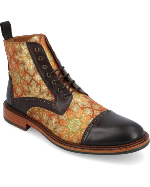 Taft Brown The Milano Lace-up Brogue Cap Toe Boot for men