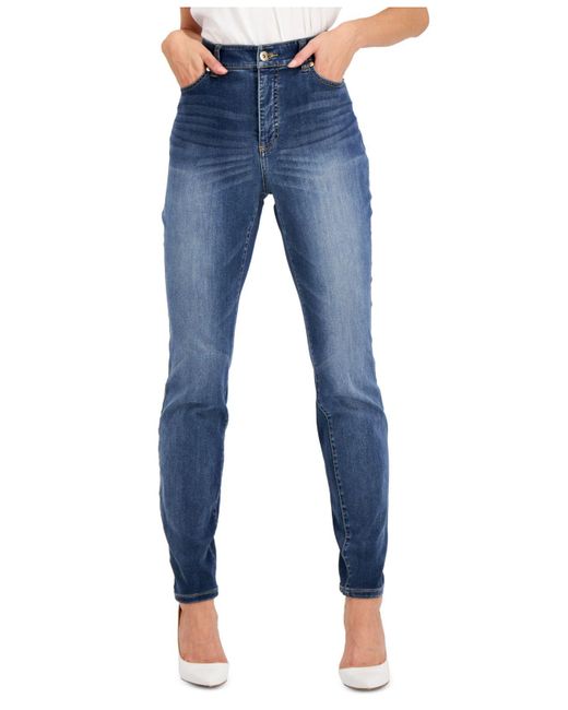 INC International Concepts Blue Curvy High Rise Super Skinny Jeans, Created For Macy's