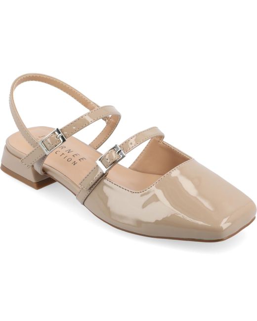 Journee Collection Natural Gretchenn Square Toe Mary Jane Flats