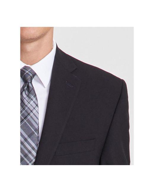 Perry Ellis Black Perry Ellis Modern-fit Solid Nested Suit for men