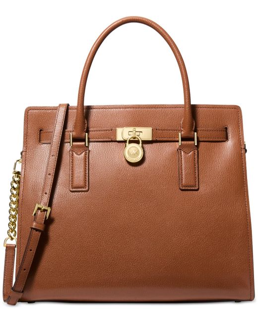 Michael Kors Brown Michael Hamilton Moderne Large Leather Satchel