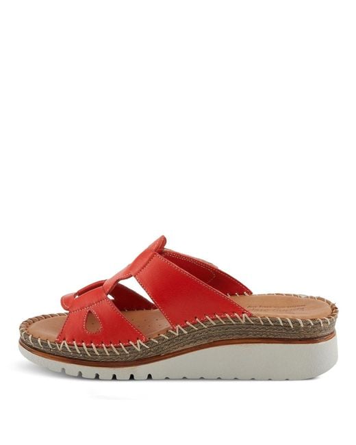 Spring Step Red Montera Leather Slide