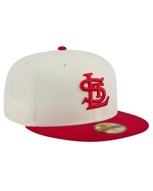 KTZ White St. Louis Cardinals Cooperstown Collection Chrome 59fifty Fitted Hat for men