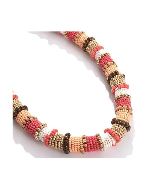 SOH Red Beaded Statement Necklace