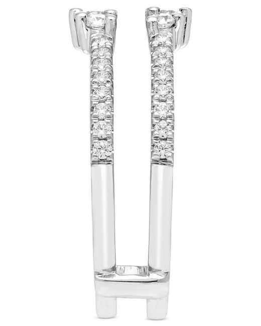 Macy's Metallic Diamond Double Row Enhancer Guard Ring (1/2 Ct. T.w.