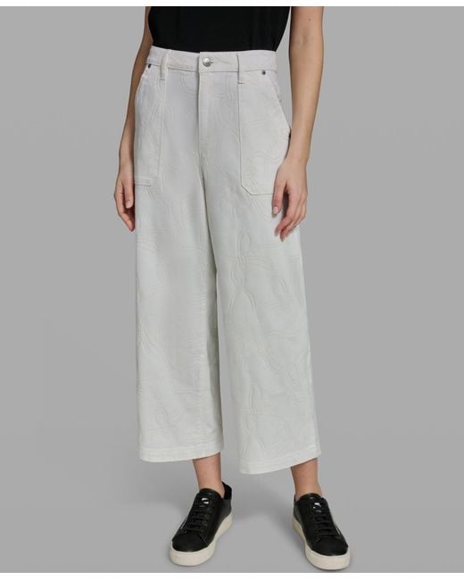 Karl Lagerfeld Gray Solid Ankle Pants