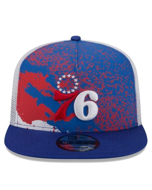 KTZ Blue Philadelphia 76ers Court Sport Speckle 9fifty Snapback Hat for men