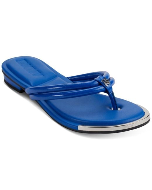 DKNY Blue Clemmie Slip On Thong Flip Flop Sandals