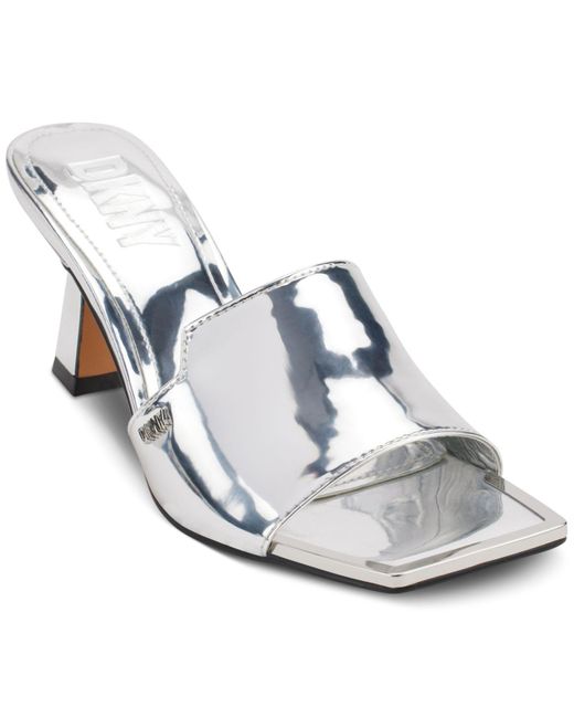 DKNY White Kailyn Square-toe Slip-on Dress Sandals