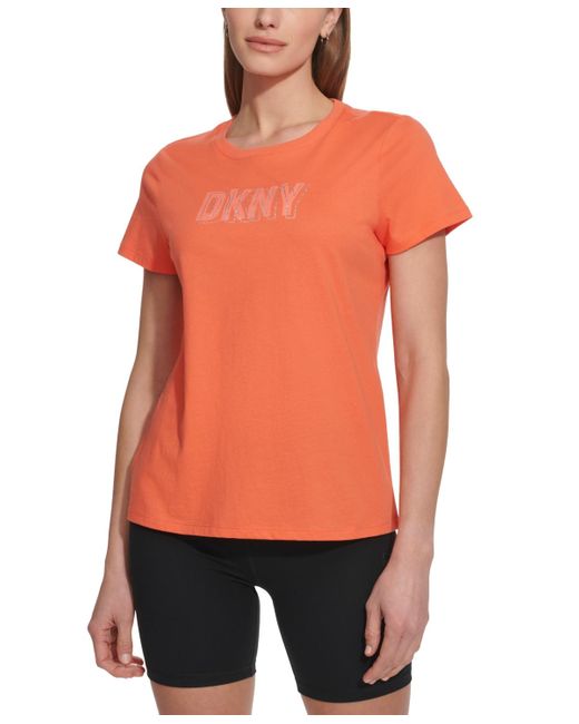 DKNY Orange Sport Cotton Embellished-logo T-shirt