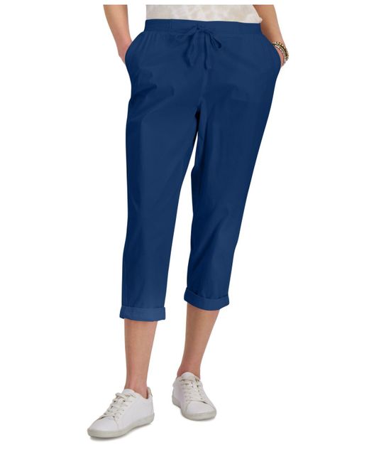 Style & Co. Cotton Petite Pull-on Cuffed Ankle Pants, Created For Macy ...