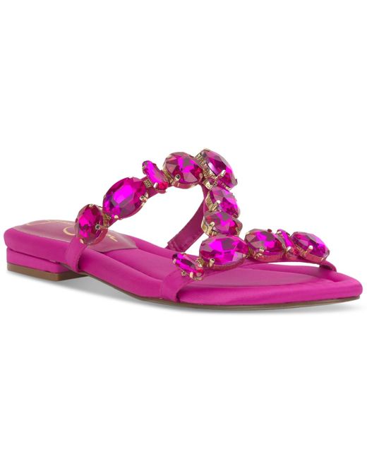 Jessica Simpson Pink Avimma Embellished Flat Sandals