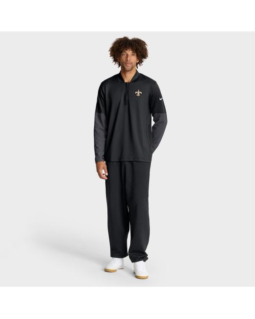 Nike Black New Orleans Saints Sideline Feel The Pressure Performance Half-zip Pullover for men