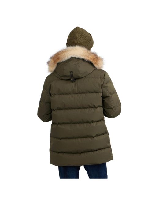 Pajar Green Hamilton Channel Quilted Fixed Hood Parka for men