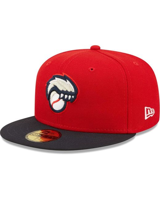 KTZ Red New Hampshire Fisher Cats Authentic Collection Team Alternate 59fifty Fitted Hat for men