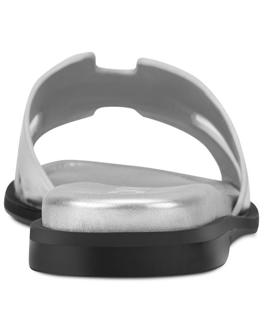 DKNY White Columba Slide Flat Sandals