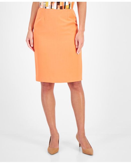 Kasper Orange Pencil Skirt