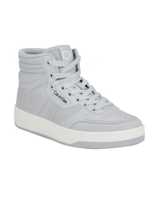 Calvin Klein Gray Radlee Round Toe Lace-up Casual Sneakers