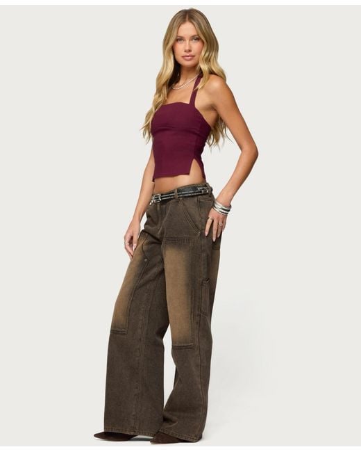 Edikted Purple Dara Halter Top