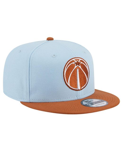 KTZ Blue /brown Washington Wizards 2-tone Color Pack 9fifty Snapback Hat for men