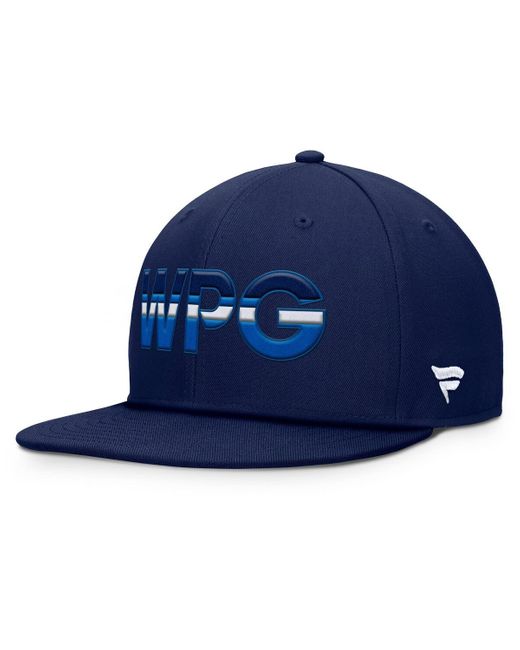 Fanatics Blue Winnipeg Jets Authentic Pro Rink Snapback Hat for men