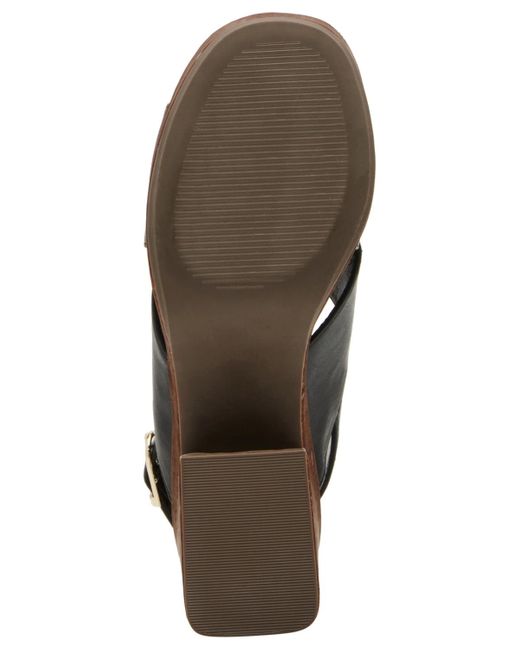 Madden Girl Brown Terrific Crisscross Platform Slingback Sandals