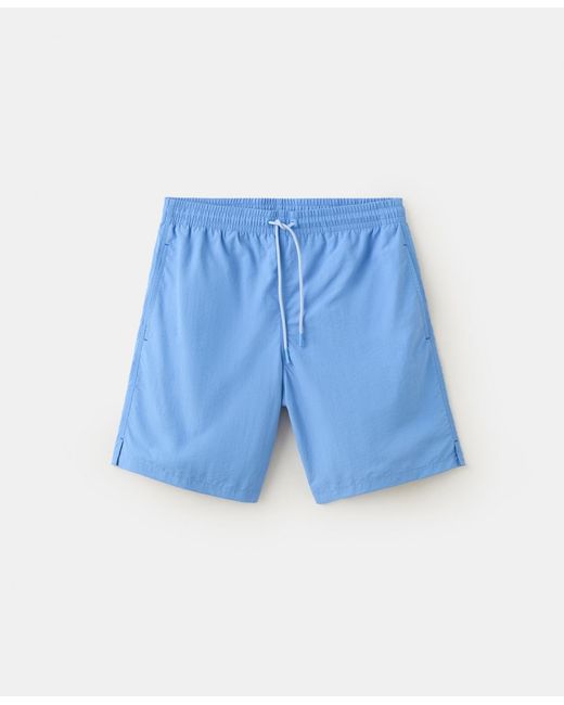 Mango Blue Basic Drawstring Swimsuit for men