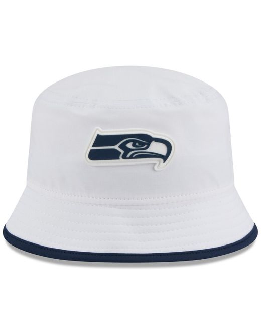 KTZ White Seattle Seahawks 2025 Nfl Training Camp Stretch Bucket Hat for men