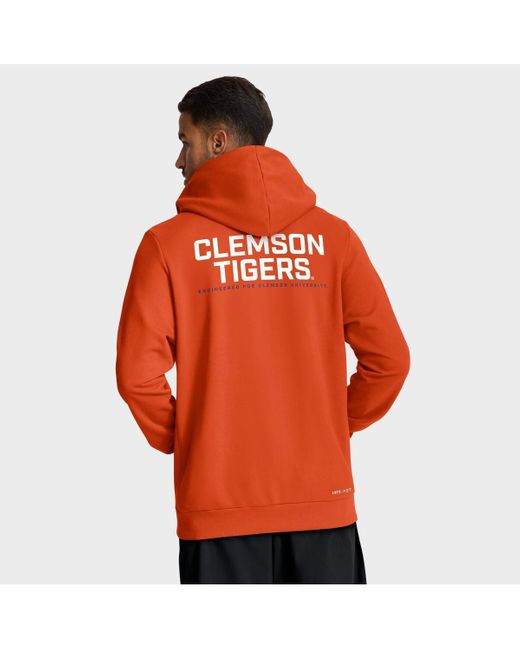 Nike Orange Clemson Tigers 2025 Sideline Standard Issue Dri-fit Full-zip Hoodie for men