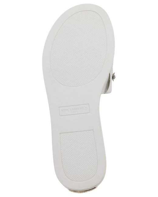 Karl Lagerfeld Black Carenza Pins Flat Slide Sandals
