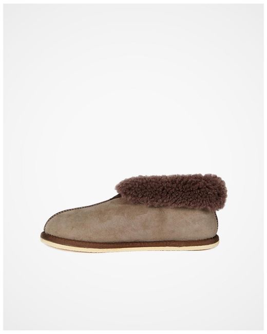 Celtic & Co. Brown Sheepskin Shearling Bootee Slippers