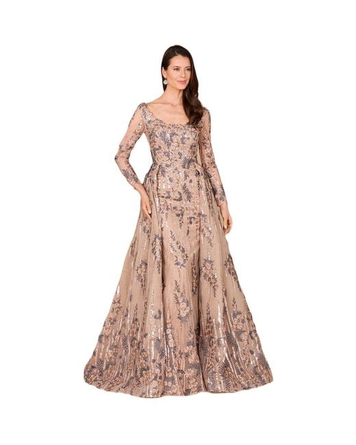 Lara Brown Long Sleeve Lace Gown