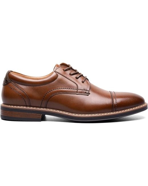 Nunn Bush Brown Centro Flex Cap Toe Oxfords for men