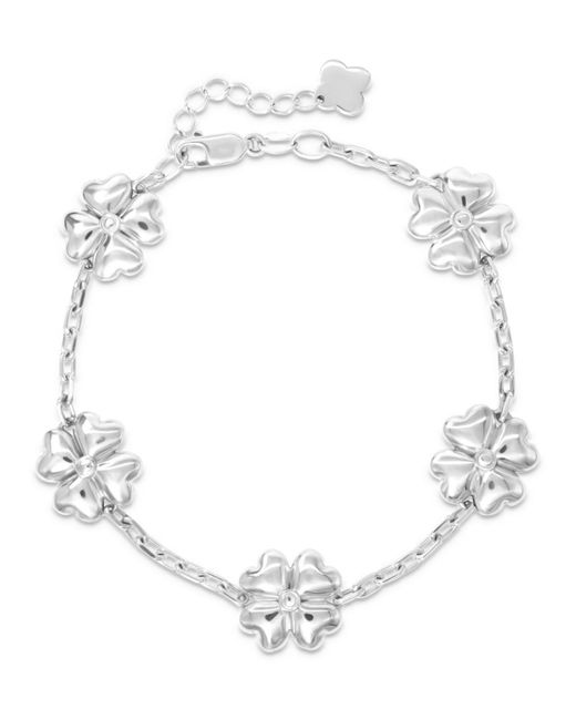 DEVATA White Five Clover Heart Chain Bracelet