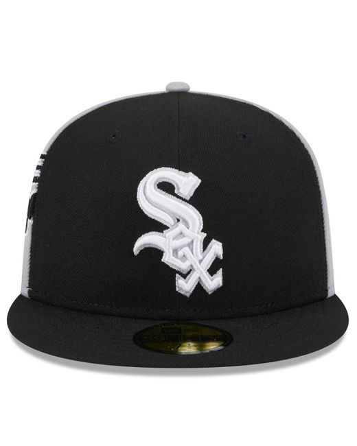KTZ Black/gray Chicago White Sox Gameday Sideswipe 59fifty Fitted Hat for men