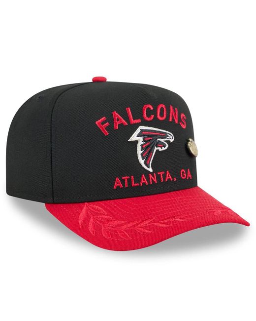 KTZ Black/red Atlanta Falcons 2025 Nfl Draft On Stage A-frame 59fifty Fitted Hat for men