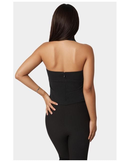 Bebe Black Halter Neck Bead Sequin Top
