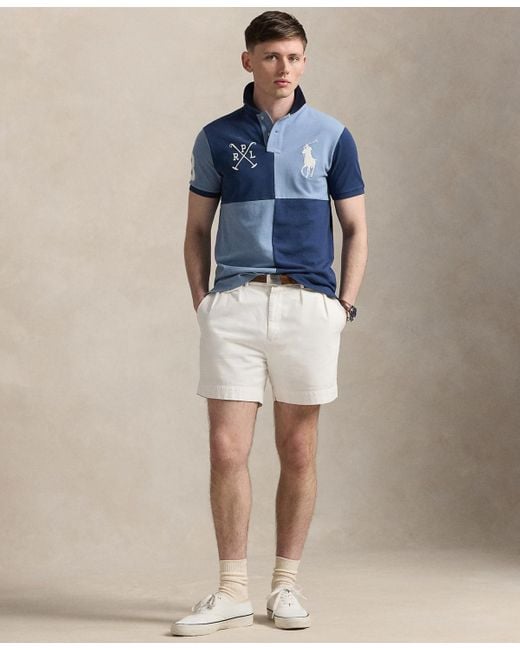 Polo Ralph Lauren Blue Custom Slim Fit Big Pony Mesh Polo Shirt for men