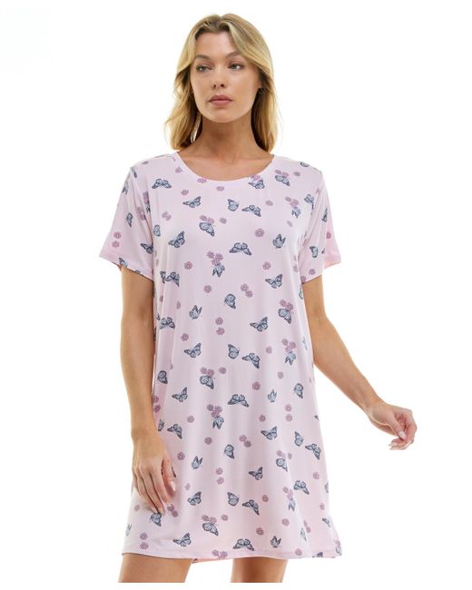 Roudelain Pink Printed Short-sleeve Sleepshirt