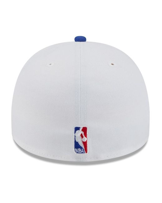 KTZ White/blue New York Knicks 2025 Nba Draft A-frame 59fifty Fitted Hat for men