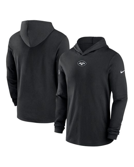 Nike New York Jets Sideline Performance Long Sleeve Hoodie T-shirt in ...