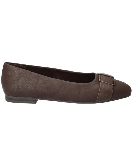 Easy Street Brown Keely Square Toe Ballet Flats