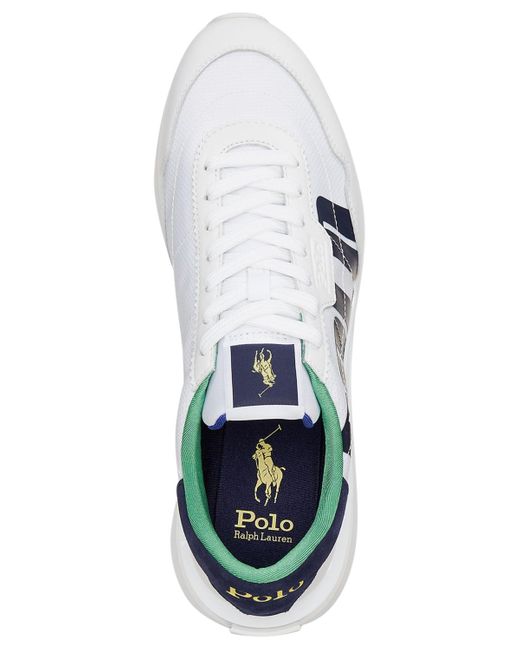 Polo Ralph Lauren White Train 89 Logo Leather & Oxford Sneaker for men