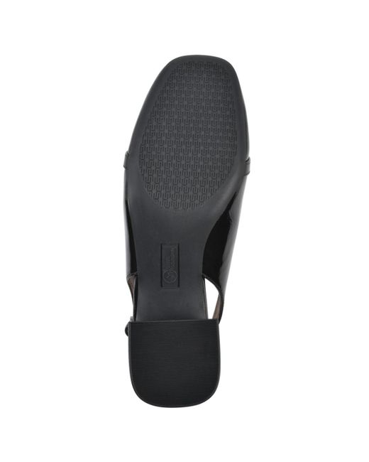 White Mountain Brown Later Slingback Block Heel Pumps