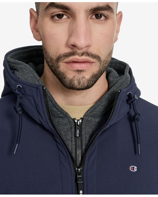 Champion Blue Softshell Bomber Jacket for men