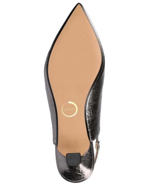 Journee Collection Metallic Paulina Pointed Toe Slingback Pumps