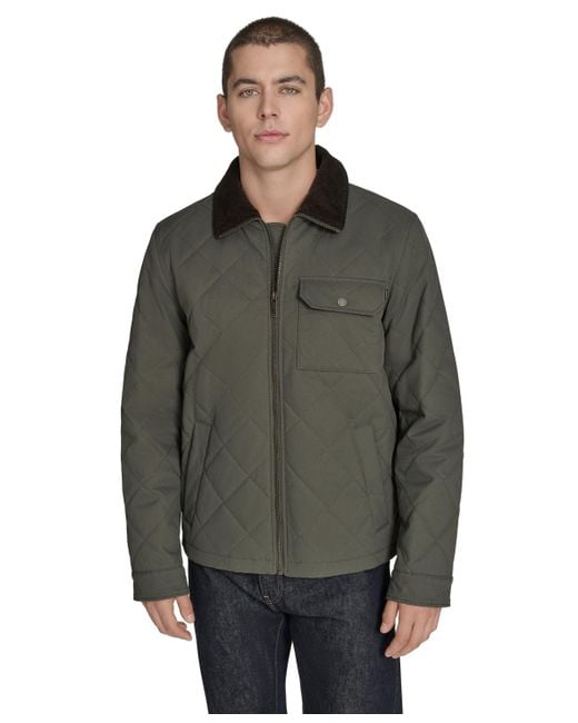 Dockers Green Diamond Quilted Jacket for men