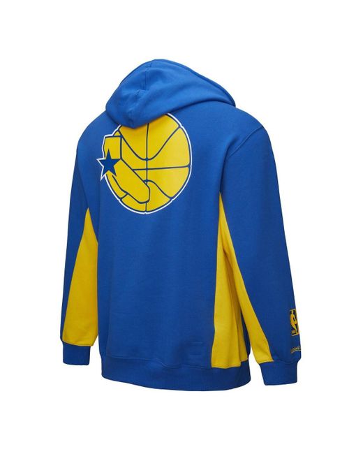 Mitchell & Ness Blue Golden State Warriors Hardwood Classics Team Origins Fleece Pullover Hoodie for men