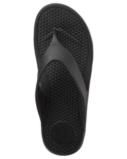 Totes Black Ara Thong Sandals for men